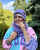 czapki damskie Bawełniana czapka beanie logo ekoskórka Jasny fiolet 3