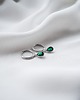 kolczyki srebrne Kolczyki koła srebrne  z zieloną kropelką cyrkonia DROPLET GREEN 2