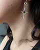 kolczyki wire wrapping Minimalistyczne srebrne długie kolczyki gwiazdki z agatem mszystym 2