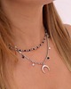 chokery Labradoryt z czarnym Szafirem - naszyjnik z kamieni naturalnych - Złote 1