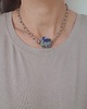 chokery Naszyjnik, choker RAW lapis lazuli, łańcuch 3