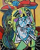 obrazy Kolorowy obraz  olejny do salonu Pablo Picasso płacząca kobieta 2