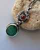 srebrne naszyjniki -szmaragd i granat- 1