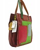 torby na ramię Torebka damska shopper, pojemna, skórzana ze skrawków kolorowa OLIVKA 1