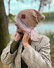czapki damskie Bawełniana czapka jesienna logo ekoskórka "Beżowa" 1