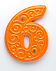 napisy dekoracyjne i tabliczki Numer domu, cyfra 6 pomarańczowa, do przykręcenia 1