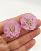 kolczyki z masy plastycznej Kolczyki sakura delikatne kwiaty półprzezroczyste handmade stal 6