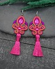 kolczyki soutache Kolczyki sutasz z chwostami fuksjowe długie kolorowe na wiosnę Cosima 2