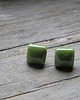 kolczyki wire wrapping Kwadraciki khaki - sztyfty 2
