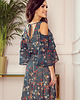sukienki midi damskie 292-2 MARINA zwiewna sukienka z dekoltem - ZIELONA W KWIATY - XXL 3