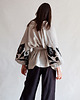 bluzki kimonowe damskie Kimono lniane drukowane ciemiernik, lniana bluzka naturalny jasny. 5