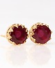 kolczyki pozłacane Kolczyki złote sztyfty Beau z rubinami 2