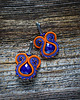 kolczyki soutache Granatowo-pomarańczowe kolczyki soutache 2