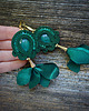 kolczyki soutache Szmaragdowe kolczyki soutache z kwiatami 5