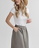spódnice midi Lniana Spódnica LILY TRUE GRAY 4