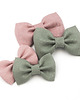 ozdoby do włosów dla dzieci Spinka do włosów kokarda z lnu  Linen Bow Dusty Pink 2