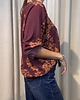 bluza bez kaptura damska Bluza w kwiaty Borgogna 1