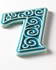 napisy dekoracyjne i tabliczki Numer mieszkania - ceramiczna cyfra 7 turkusowa wys.8cm 1