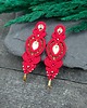 kolczyki soutache Kolczyki sutasz czerwone ze złotem Ismara wieczorowe z kryształkami 2