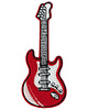 naszywki na ubrania Naszywka naprasowanka GITARA ELEKTRYCZNA CZERWONA termo haft 4x9,6cm 1