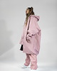 płaszcze damskie Ocieplany Płaszcz longline hoodie oversize dusty pink 6