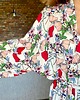 szlafroki damskie Szlafrok narzutka kimono ecru w kwiatowy wzór 3