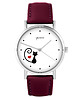 zegarki damskie Zegarek - Kotek, serce - skórzany, burgund 1