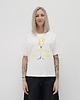 t-shirt damskie Bawełniany t-shirt o swobodnym kroju z modnym printem 1