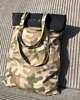 torby XXL Torba typu shopper z grubej tkaniny i skóry 2