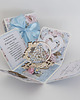 kartki scrapbooking 45 rocznica ślubu, szafirowe gody, exploding box, kartka 3d 2
