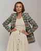marynarki damskie Wełniana marynarka w kratę, LIGHT VINTAGE GREEN 5