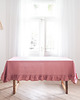 obrusy i serwetki Lniany obrus z falbanką  heavy linen DUSTY PINK 2