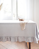 obrusy i serwetki Lniany obrus z falbanką  heavy linen LIGHT GRAY 3