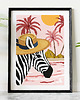 plakaty Plakat Zebra w kapeluszu na tropikach 3