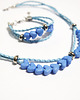 komplet biżuterii Komplet - Niebieskie serduszka - rzemienie 2