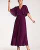 sukienki maxi damskie Elegancka sukienka wieczorowa maxi z kopertowym dekoltem i krótkim kimonowym  3