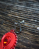 klipsy Etniczne klipsy soutache z frędzlami- czerwone 3