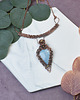 kolie Miedziany naszyjnik wire wrapping z opalem owyhee #501 2