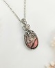 wisiory Naszyjnik Rodonit stal chirurgiczna wisiorek handmade wirewrapping 3