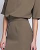 sukienki midi damskie SUKIENKA DOPASOWANA DOŁEM, SUK123 khaki 2