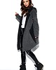 bluza z kapturem damska Bluza kardigan basic LN112 - grafit 1