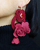 kolczyki soutache Bordowe kolczyki soutache z kwiatami 1
