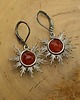 kolczyki wire wrapping Czerwone kolczyki słońce gwiazdki karneol wire wrapping słoneczka 1