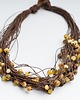 korale Naszyjnik bursztynowy w sylu boho, naszyjnik lniany, bursztyn bałtycki 3
