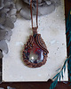 wisiory Miedziany wisiorek wire wrapping z agatem Crazy Lace 4
