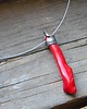 srebrne naszyjniki Czerwony koral - naszyjnik   - pojedynczy akcent 1