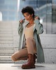 płaszcze damskie VANNSKJOLD płaszcz przeciwdeszczowy ELEGANCE smoky green 2
