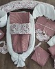 śpiwory i rożki niemowlęce Wafelkowy rożek niemowlęcy 75x75cm - różowe kwiaty 4