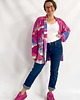 bluza bez kaptura damska Aksamitna BLUZA/ KIMONO domowe, autorski print  CHMURY różowe niebo 8