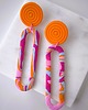 kolczyki z masy plastycznej Długie kolczyki ENDORFINY z pomarańczem 3